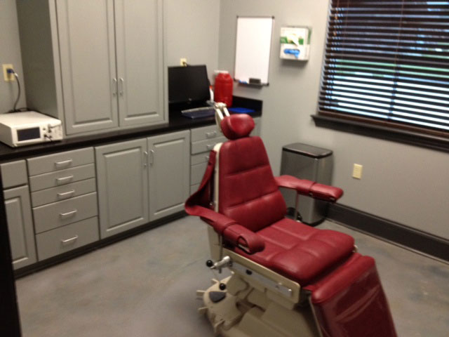 dental suite with a red chair